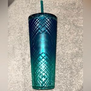 NWT 2023 Teal Ombre Jeweled Starbucks Venti Tumbler